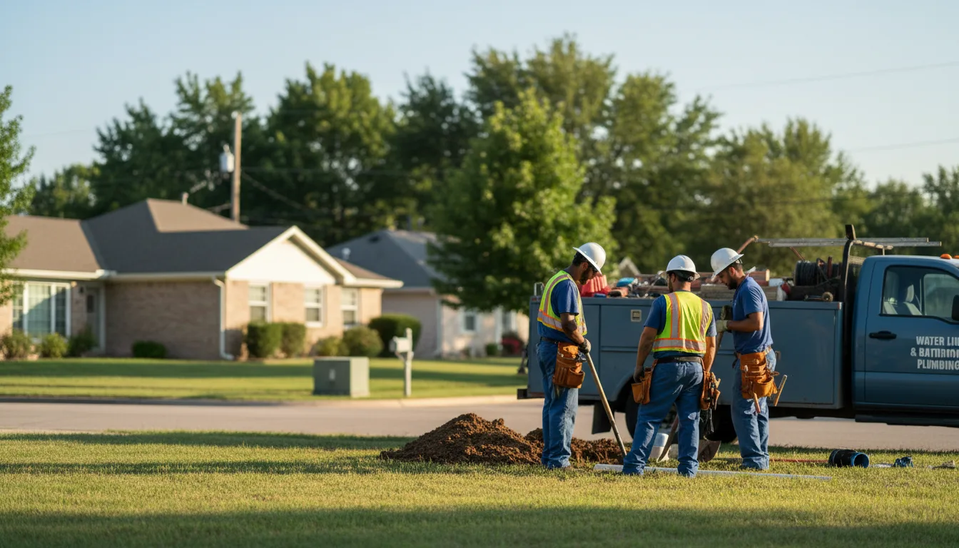 Residential water line and bathroom plumbing service in Middletown, IN